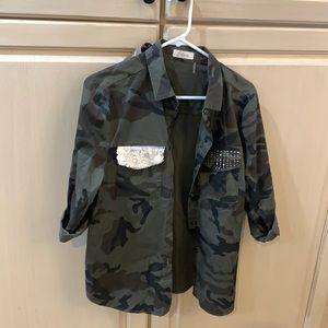 Camo button up